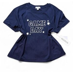 Wildfox "Game Day" Navy Graphic Tee, Women's Size M